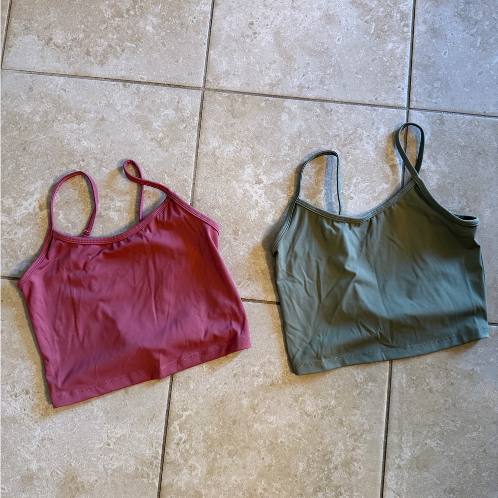 Everyday Scoop Neck Cropped Camisole - Rose and Olive